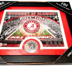 NCAA Alabama Crimson Tide Coin Framed Stadium Photo Highland Mint Limited